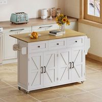 isla de cocina con encimera plegable 140 cm 5 ruedas con freno y almacenamiento