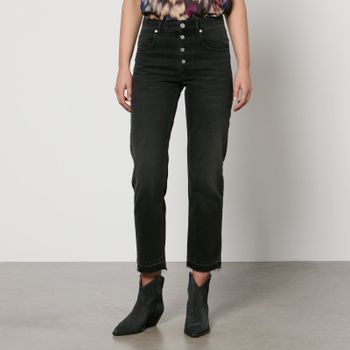 Marant Etoile Jemina Denim Cropped Straight-Leg Jeans - FR 40/UK 12