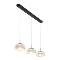 brena - lampara colgante fabas luce de 3 luces - led regulable de 30 w - diseno lineal color conac