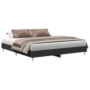 Estructura De Cama Sin Colchón Negra 200x200 Cm Vidaxl