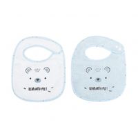set de 2 baberos rizovelour bear with me azul