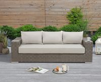cardinal grey rattan wicker 3 seater garden sofa