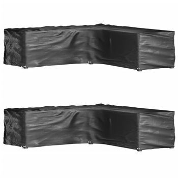 Fundas Muebles Jardín Forma De L 2 Uds | Cubiertas Muebles Jardín 16 Ojales 250x250x70 Cm Cfw17891