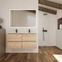 conjunto de bano kaji  120 cm bardolino  cuatro cajones  lavabo empotrado  mueble montado  no incluye espejo  alday