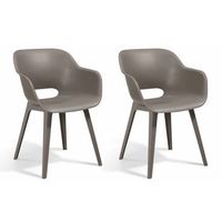 sillas de jardin akola 2 unidades capuchino keter