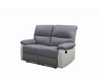 sofa reclinable 2 plazas lincoln - color gris