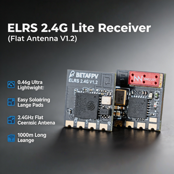 Receptor BETAFPV ELRS Lite 2.4GHz Nano RX con Antena Plana V1.2 para Dron de Carreras FPV Tiny Whoop Meteor65 Meteor75, Novedad 2026