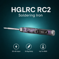 soldador portatil usb-c hglrc rc2 con pd30 y qc20 control inteligente de temperatura de 450c para reparacion de drones fpv en exteriores
