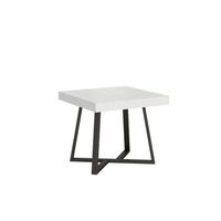 mesa extensible 90x90194 cm zeplir fresno blanco patas antracita