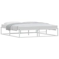 cama matrimonial  cama para adultos  estructura de cama sin colchon metal blanco 180x200 cm