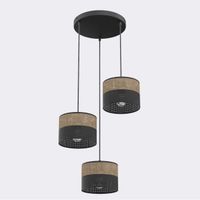 lampara colgante lomis ii marron 3 luces