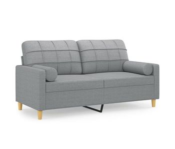 Vidaxl sofá de 2 plazas con cojines tela gris claro 140 cm