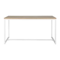 mesa de comedor de madera y metal blanca an 150cm