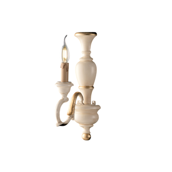 Aplique Fiorenza En Madera Marfil Y Pan De Oro 1 Luz .12 P.21 Bl172-ap1-av