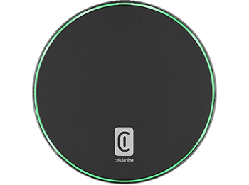 Cargador móvil inalámbrico - CellularLine Fast Pad, USB C, LED activación de carga, 15 W, Negro