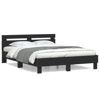 estructura cama con cabecero madera ingenieria negro 140x190 cm vidaxl