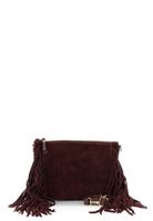 clutch de ante con cremallera largos flecos laterales y bandolera extraible wine taglia unica
