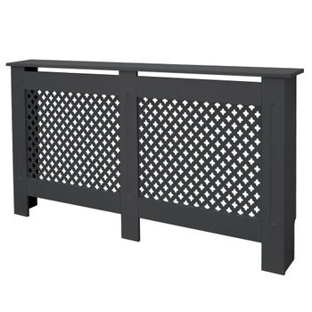 Cubierta para radiador 152x19x82 cm mdf antracita diseño nido de abeja