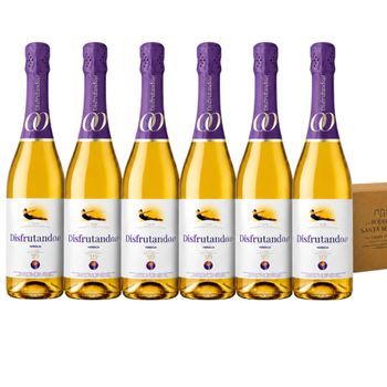 Vino Sin Alcohol 0, 0 Disfrutando Espumoso Blanco - Pack 6 Botellas 75 Cl - 0,0% Vol.