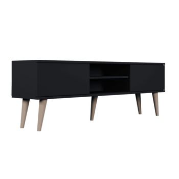 Mueble tv 160 cm paneles negro