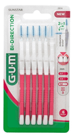 gum cepillos interdentales bi-direction 12mm rosas 6 uds