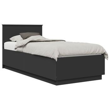 Estructura De Cama Negro 90 X 200 Cm Madera De Ingeniería Vidaxl
