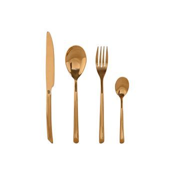 Cuberteria Set 16 Inox 1,8x0,8x23,5 2mm Dorado