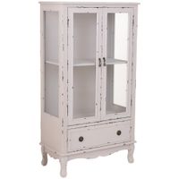 vitrina de madera con 1 cajon y 2 puertas 80x42x148h cm