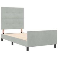 estructura de cama gris claro 90 x 200 cm terciopelo