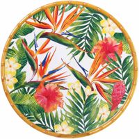 plato grande redondo con estampado de flores exoticas 335 cm