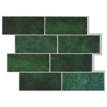 Azulejo De Metro 20 Uds. Verde Oscuro 29 X 21 Cm Vidaxl