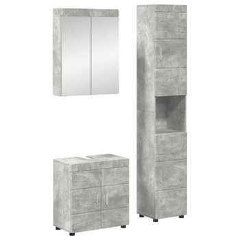 Juego De Muebles De Baño Tulum 3 Uds. Gris Concreto Vidaxl
