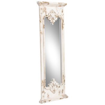 Espejo De Pared Blanco Envejecido 55x5.5x149h Cm
