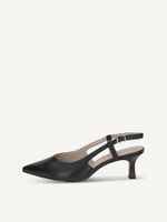 caprice sling pumps black made of leather with queenie size 39