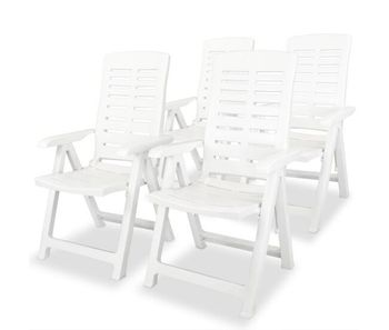 Sillas de jardin reclinables 4 unidades plástico blanco