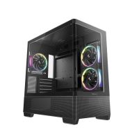 caja pc deepcool cg380u 3f torre negro vidrio templado rgb