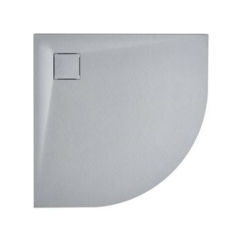 Plato De Ducha Minimalista Con Desagüe Smc Efecto Piedra Natural 90 X 90 X 3 Cm Gris Paron