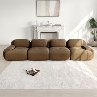 sofa de pana 4 plazas modular marron sin marco espuma 32d 388x103x70 cm