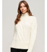 superdry para mujer w6110530a jersey de cuello alto en punto de ochos blanco l casual acrilico
