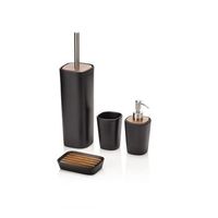 set de 4 accesorios de bano rodi negro en ceramica