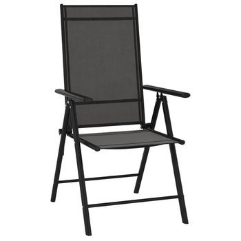 Pack 6 Uds Sillas De Jardín | Silla De Exterior | Sillón Plegables Textilene Negro