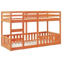 litera de madera maciza de pino marron cera 90x200 cm vidaxl