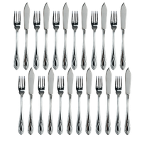 set de cubiertos 24 piezas  para pescado en acero inoxidable modelo koln 1285 -crc-1285  12 palas  y 12 tenedores -franquihogar con regalo