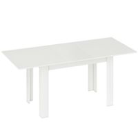 homcom mesa de comedor extensible mesa de cocina rectangular para 6-8 personas 140-180 x 80 cm blanco
