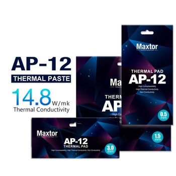 Almohadilla Térmica Maxtor AP-12 14.8W/mk, Alta Conductividad Térmica, Disipación de Calor, Almohadilla de Silicona para CPU/GPU, Grasa de Silicona, Almohadilla de Refrigeración