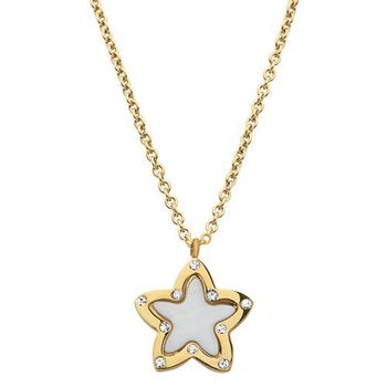 Cadena acero inoxidable colgante estrella circonita