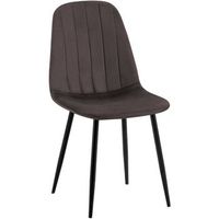 silla de comedor baxter de terciopelo metal marron 54x45x88 cm clp