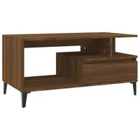 mesa de centro con cajon y estante diseno moderno 90 x 49 x 45 cm madera de ingenieria marron dec038782