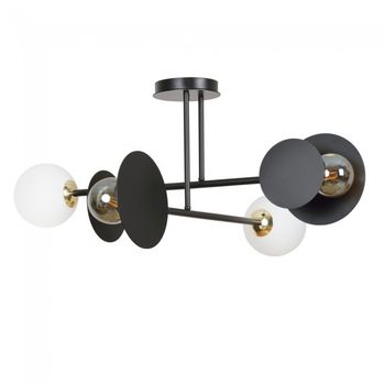 Plafón de techo meltis negro (4 luces)