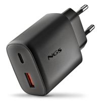 cargador ngs era 45w black gan usb-c usb-a carga rapida universal